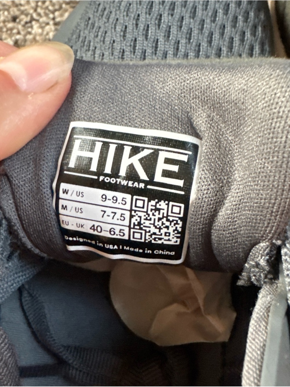 Hike Footwear Stride Womens Size 40 US Size 9-9.5 Dark Grey Pink Worn Once EUC - Picture 5 of 7